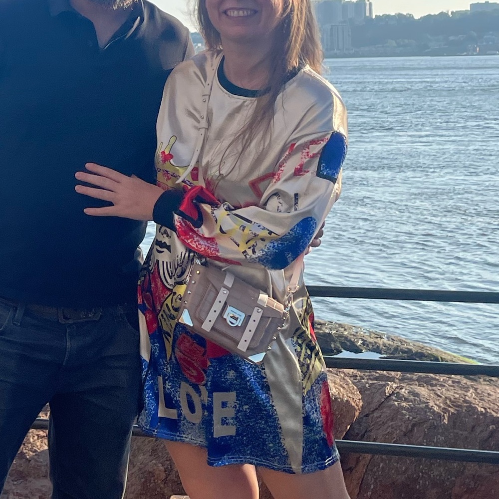 Anthropologie King Of Hearts Card Games Satin Shimmer Mini Dress Long Sleeves - Picture 11 of 14